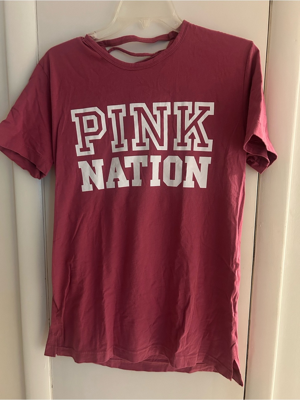 Women’s Pink Nation Lace Up Back Shirt